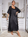 FASHION SLING LONG-SLEEVED NIGHTGOWN SUIT