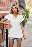 SOLID COLOR V-NECK LOOSE SHORT-SLEEVED T-SHIRT