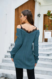CASUAL LACE STITCHING PULLOVER V-NECK SWEATER