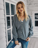 CLASSY LONG SLEEVE V-NECK KNITTED CARDIGAN SWEATER