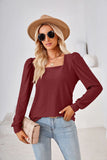 SOLID COLOR JACQUARD LONG SLEEVE T-SHIRT