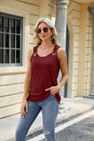 SOLID COLOR SLEEVELESS VEST METAL RING TOP