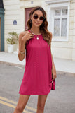 SOLID COLOR HALTER LOOSE SLING DRESS