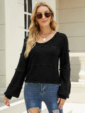 CLASSY LONG-SLEEVED U-NECK KNITTED LOOSE PULLOVER SWEATER