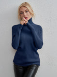STYLISH SOLID COLOR FASHION HIGH NECK SWEATER
