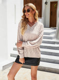 STYLISH V-NECK PULLOVER LOVE KNITTED SWEATER