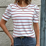 SUMMER STRIPED PULLOVER T-SHIRT