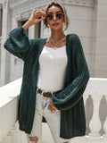 FASHION SOLID COLOR CARDIGAN FLARED SLEEVE SWEATER