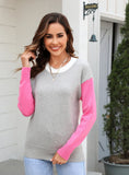Round Neck Color Matching Fashion Sweater