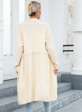 Large Size Pocket Tassel Coat Sweater