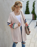 Spliced Loose Sweater Coat