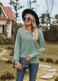 SOLID COLOR LOOSE LONG SLEEVE T-SHIRT