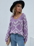 FASHION LOOSE LARGE SIZE KNITTED PULLOVER SWEATER