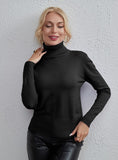 STYLISH FASHION SOLID COLOR TURTLE NECK SWEATER
