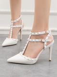 STILETTO POINTED HOLLOW RIVETS ROMAN SANDALS