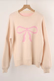 Long Sleeve Bow Knit Sweater