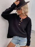 FASHION SOLID COLOR PULLOVER V-NECK SWEATER