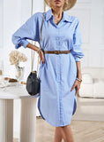 LONG SLEEVE BUTTON SHIRT DRESS