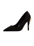 METAL FLOWER POINTED HIGH HEELS WEDDING SHOES
