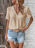 2023V-NECK SOLID COLOR BLOUSE SHIRTS