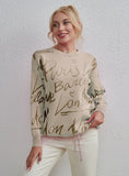 STYLISH FASHION LETTER KNITTED SWEATER