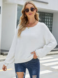 CLASSY LONG SLEEVE ROUND NECK KNITTED LOOSE SWEATER