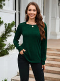 FASHION CASUAL LONG-SLEEVED ROUND NECK PULLOVER SWEATER