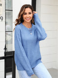 Solid Color Pullover Sweater