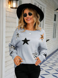 Round Neck Star Long Sleeve Sweater