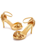 FISH-BILLED HIGH-HEELED RHINESTONE SANDALS