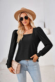 SOLID COLOR JACQUARD LONG SLEEVE T-SHIRT