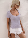 FASHION U-NECK CASUAL SOLID COLOR LOOSE ROUND NECK STITCHING SWEATER
