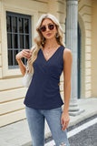 SOLID COLOR V-NECK BUTTON SLEEVELESS VEST