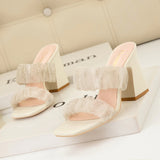 THICK TRANSPARENT POLKA DOTS SLIPPERS