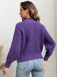 FASHION HIGH-NECKED PULLOVER LOOSE SOLID COLOR SWEATER