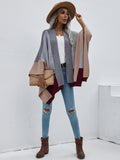 FASHION PLAID LOOSE KNIT CARDIGAN COAT SWEATER