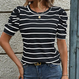 SUMMER STRIPED PULLOVER T-SHIRT