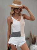 FASHION LOOSE HALTER TOP STITCHING SWEATER