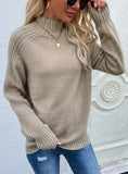 CLASSY SOLID COLOR TURTLENECK PULLOVER LOOSE SWEATER