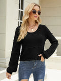 CLASSY LONG-SLEEVED U-NECK KNITTED LOOSE PULLOVER SWEATER