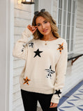 Round Neck Star Long Sleeve Sweater