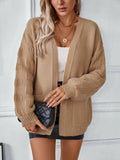 Solid Color Pocket Loose Long Sleeve Sweater Coat