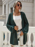 FASHION SOLID COLOR CARDIGAN FLARED SLEEVE SWEATER