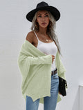 FASHION ROUND NECK KNIT CARDIGAN LOOSE SWEATER