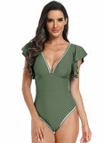 LOTUS LEAF BIKINI ONE-PIECE SWIMSUIT