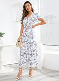 BOHEMIAN V-NECK FLORAL DRESS