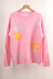 Printed Pullover Floral Sweater