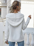 CLASSY LEISURE HOODED PULLOVER SINGLE-BREASTED SWEATER
