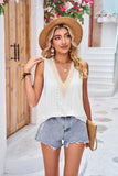 SOLID COLOR LOOSE V-NECK LACE T-SHIRT