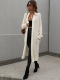 FASHION ROUND NECK KNIT CARDIGAN LOOSE SOLID COLOR SWEATER